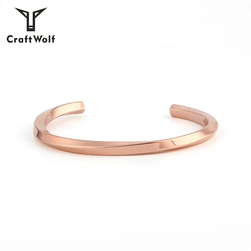 Craft Wolf Twisted Wire Fashion Accessories Simple Design Couple Jewelry Bracelets Bangle