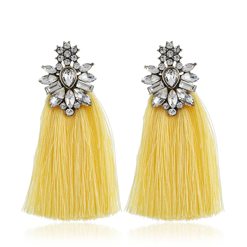 Vintage ethnic color tassel ladies earrings tassel earrings