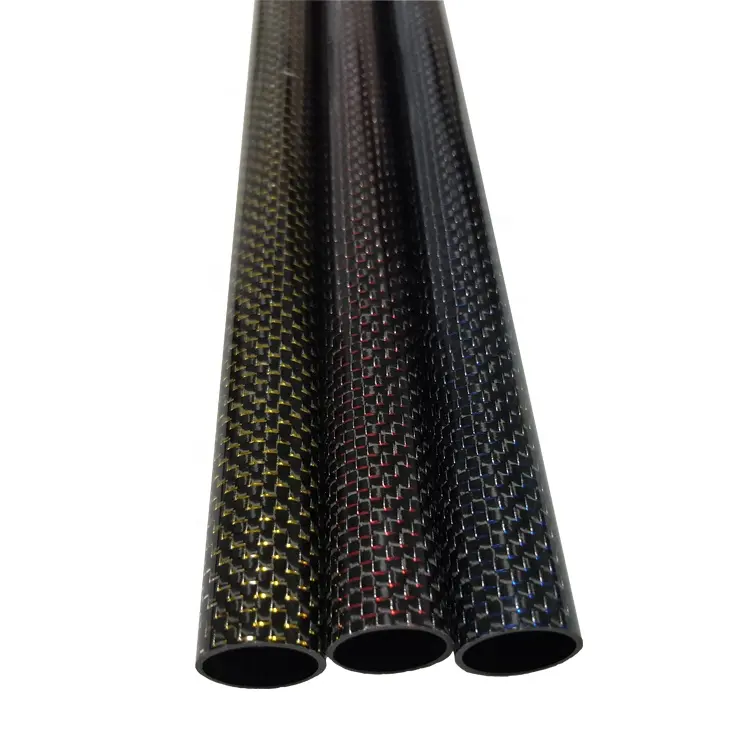 Multi color customized 3k carbon fiber round tube with large size