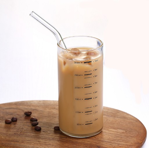 300ml Glass Measuring Cup For Milk And Fruit Juice Mug With Scale