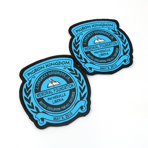 Giá Rẻ Dệt Sắt Trên Phù Hiệu Tùy Chỉnh Tên Trường Học Phong Cách Logo Máy Dệt Các Bản Vá Lỗi Màu Xanh Cho Đồng Phục - Product Image 4