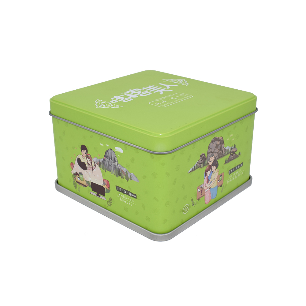 Бесплатный образец безопасной квадратной металлической жестяной коробки для шоколада пищевого класса