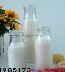 Bouteille en verre à lait transparente de 250 ml, bouteille vide de yaourt de 8 oz avec couvercle en plastique, vente en gros - Product Image 4