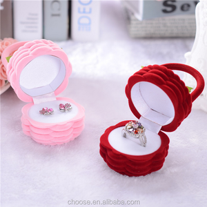 Cartoon Pink Flowers Basket Velvet <strong>Ring</strong> <strong>Box</strong> Earring <strong>Box</strong> Flocking Wedding <strong>Proposal</strong> <strong>Ring</strong> Jewelry Gift Packaging <strong>Box</strong> - Product Image 3