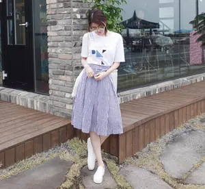 Yaz elbise küçük olduğunu ve taze Bir kelime etek güney Kore versiyonu gelgit iki adet lady etekler