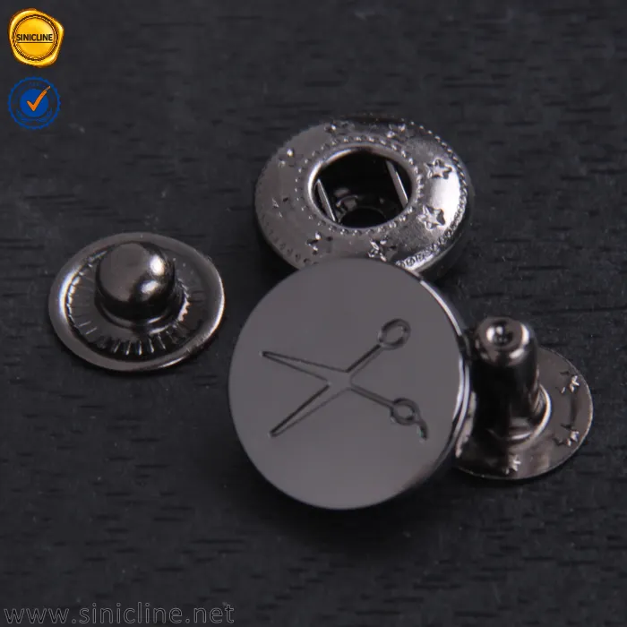 Декоративная круглая Выгравированная латунная металлическая кнопка Sinicline под заказ для одежды