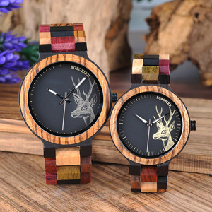 <span class=keywords><strong>Orologio</strong></span> da polso di alta qualità BOBO amanti degli uccelli orologi in <span class=keywords><strong>legno</strong></span> per uomini e donne con cervi per coppie - Product Image 2
