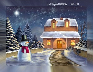 Cuadros de Lona con Luces LED Navideñas, Papá Noel, Nieve Festiva, Arte de Pared Navideño, Impresión Digital, Decoración para el Hogar, Hoteles, Cafeterías, Oficinas - Product Image 3