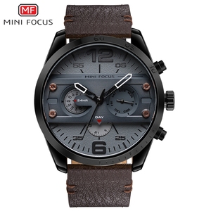 Marchio di lusso uomo MINI <span class=keywords><strong>Focus</strong></span> MF0068 orologio sportivo di grandi <span class=keywords><strong>dimensioni</strong></span> in vera pelle al quarzo - Product Image 1