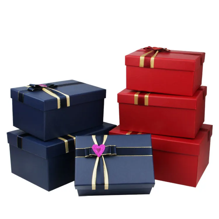 Boîtes cadeaux décoratifs en papier rouge, sur mesure, pour mariage, dragées, pour fête, 50 pièces