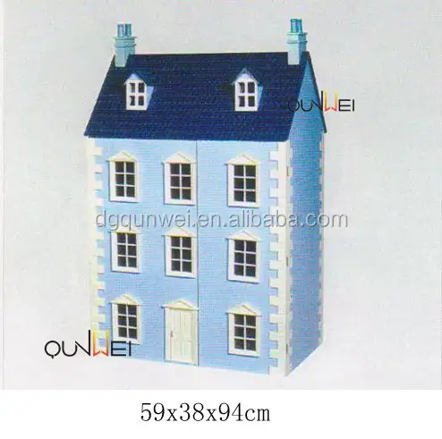 Fait à la main belle maison de poupée enfant bricolage en bois maison de poupée Miniature meilleurs voeux cadeau QW60308