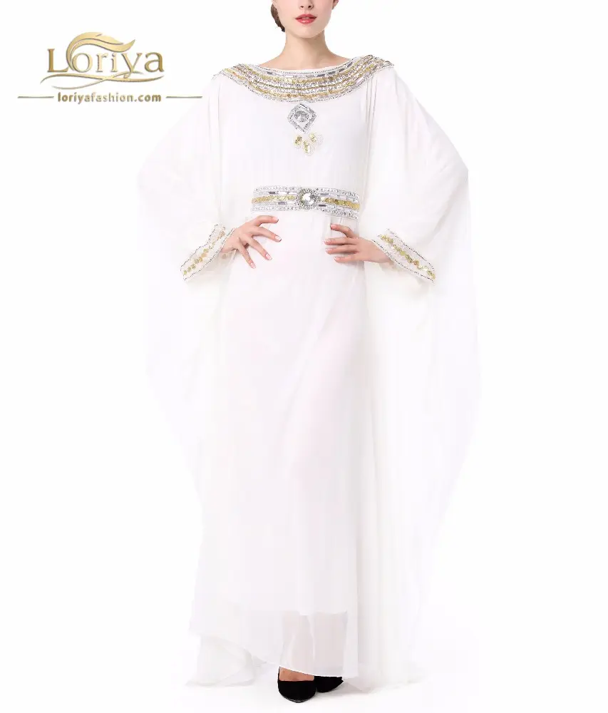 2017 האחרון עיצובי העבאיה דובאי שיפון עם יהלומים עיצוב שמלה מוסלמית האסלאמי נשים דגמים