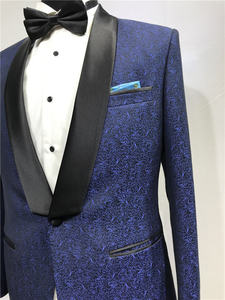 Set da sposa stampato personalizzato SEDBOJ per uomo giacca blu e pantaloni neri abiti da festa lunghi per sartoria e occasioni - Product Image 4