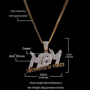 Uwin สร้อยคอสแตนเลสพร้อมจี้นำโชคเงิน,เครื่องประดับแฟชั่นทันสมัยจี้ข้อความ - Product Image 6