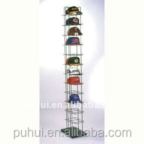 Sàn Đứng Thép Sắt Dây Rod Hỗ Trợ Arms Bán Lẻ Cửa Hàng Lịch Thi Đấu Kim Loại Khuyến Mãi Rotating Cap Hiển Thị Rack Với Bánh Xe - Product Image 3