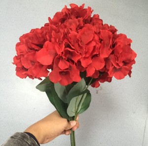 FC3102 Bunga Semak Buatan Sutra Hydrangea 5 Kepala untuk Pernikahan - Product Image 2