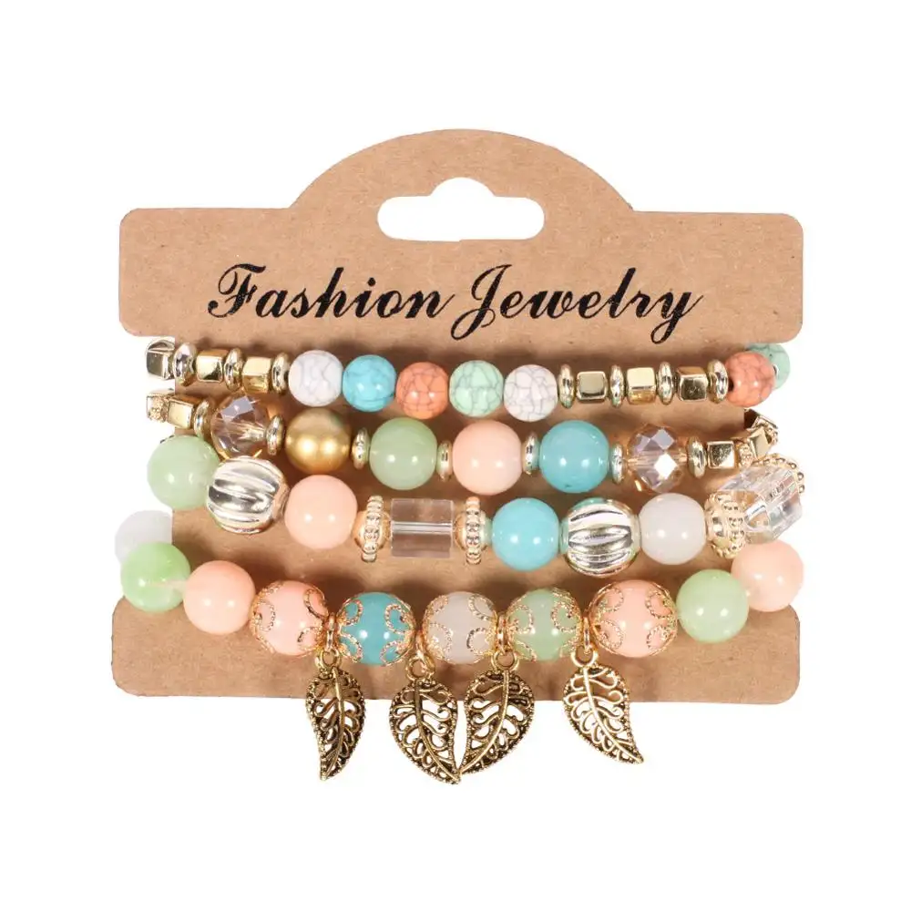 Fashion Women Vintage Jewelry Multilayer Cheap Beaded Bracelet Tassel Wrap Handmade Friendship Beads Bracelets For Gifts