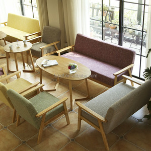 Nouveaux canapés en bois et en tissu de style chinois <span class=keywords><strong>pour</strong></span> restaurant, canapé de café, chaise, <span class=keywords><strong>banc</strong></span> rembourré - Product Image 2
