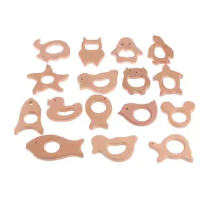 Anneaux de dentition en bois de hêtre pour bébé, 12 pièces, de haute qualité, organique, Design assorti