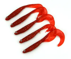 Venta caliente suave bionic cebo suave gusano vientre abierto pescado 11,5 cm 9g de plástico suave comida cola Señuelos de Pesca