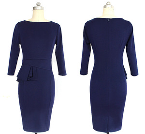 Elegante Abito da Ufficio a Maniche Lunghe per Signore, Abbigliamento Professionale per Vendita all'Ingrosso - Product Image 5