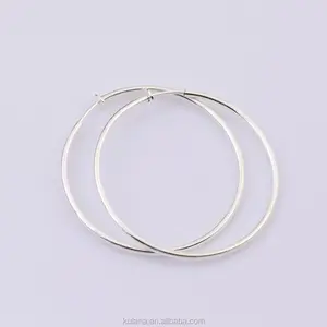 50mm Wide Fake Piercing Spring Hoops Clip on Earrings Round Wire Hoop Earring Spring Thin Earring