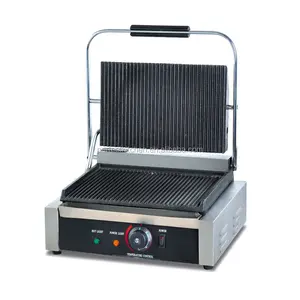 Industri Stainless Steel Tugas berat Listrik Panini Grill/Kontak Listrik Panggangan