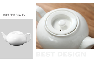 Diseño personalizado chino <span class=keywords><strong>teteras</strong></span> de porcelana blanca de cerámica artículos para el hogar para la venta - Product Image 3