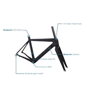 New Arrival <span class=keywords><strong>700C</strong></span> Carbon Road Bike Khung Với Rim Phanh Kẹp Phanh Đường Xe Đạp Frameset - Product Image 6