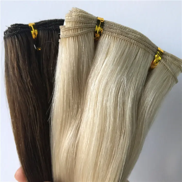 USA Popular New Style Double Drawn Virgin Cuticle Handtied Weft Hair Extension