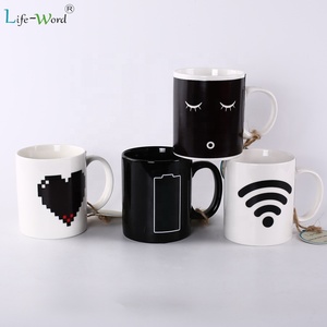 Bán Buôn 11Oz Gốm Ma Thuật Màu Sắc Thay Đổi Cốc Nhiệt Nhạy Cảm Ảnh Thăng Hoa In Ấn Handmade Thiết Kế Đơn Giản Ly Sữa - Product Image 5