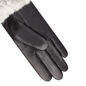 Moda polsino in pelliccia <span class=keywords><strong>di</strong></span> coniglio Touch Screen in <span class=keywords><strong>pelle</strong></span> <span class=keywords><strong>di</strong></span> <span class=keywords><strong>pecora</strong></span> da donna guanti in <span class=keywords><strong>vera</strong></span> <span class=keywords><strong>pelle</strong></span> Luvas - Product Image 6