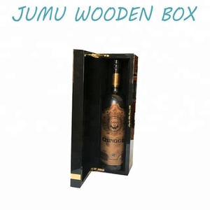 Nero pianoforte lacca finitura di lusso in legno scatola di imballaggio bottiglia di <span class=keywords><strong>vodka</strong></span> - Product Image 4