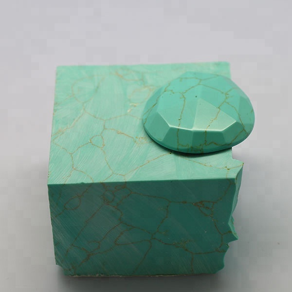 Bulk turquoise stone wuzhou created green turquoise material rough turquoise stone