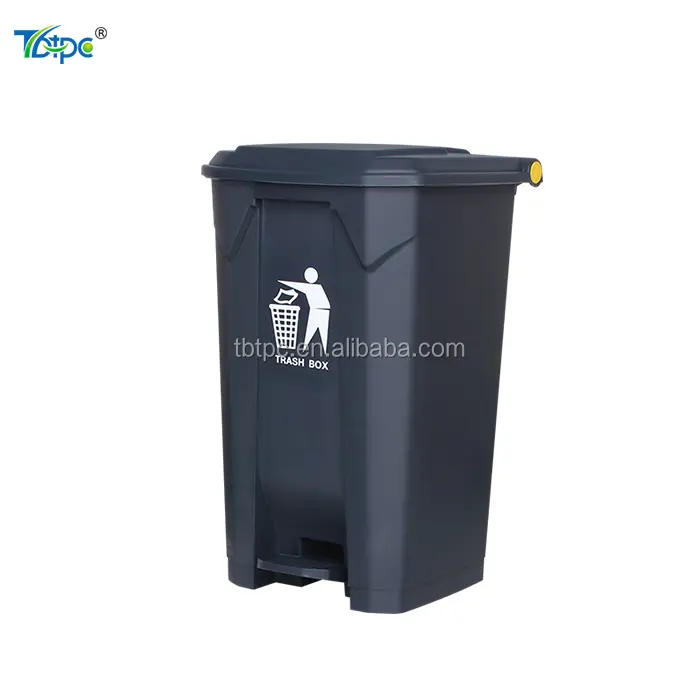 Tempat sampah plastik Pedal kaki warna abu-abu 45L tempat sampah daur ulang sampah grosir