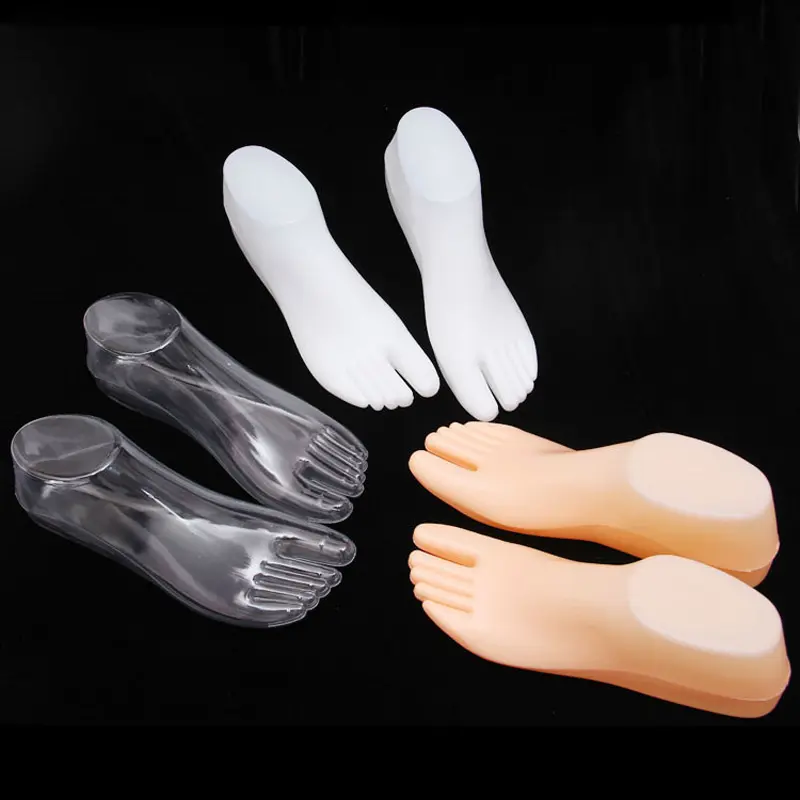 Xinji New Fashion Attractive Transparent Mannequin Foot For Shoes White Fashion Feett Model