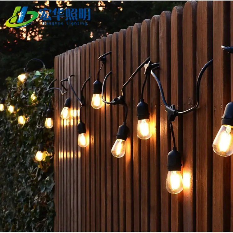 Outdoor String Lights S14 Outdoor And Indoor Holiday Decoration Hanging Sockets Weatherproof Led Fairy String Light