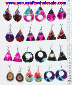 Pendientes de gota de moda peruana étnica hechos a mano artesanías caseras brillantes para joyería al por mayor de Perú y Colombia - Product Image 2