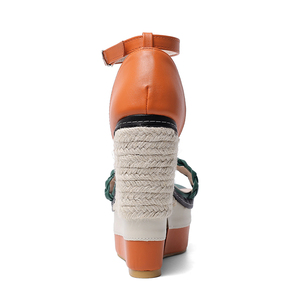 WETKISS OEM Scarpe Da <span class=keywords><strong>Donna</strong></span> Nuova Estate 2019 di Paglia <span class=keywords><strong>Espadrillas</strong></span> <span class=keywords><strong>Sandali</strong></span> Della Focaccina <span class=keywords><strong>Sandali</strong></span> Delle Signore <span class=keywords><strong>Sandali</strong></span> Con Zeppa A Buon Mercato All'ingrosso - Product Image 4