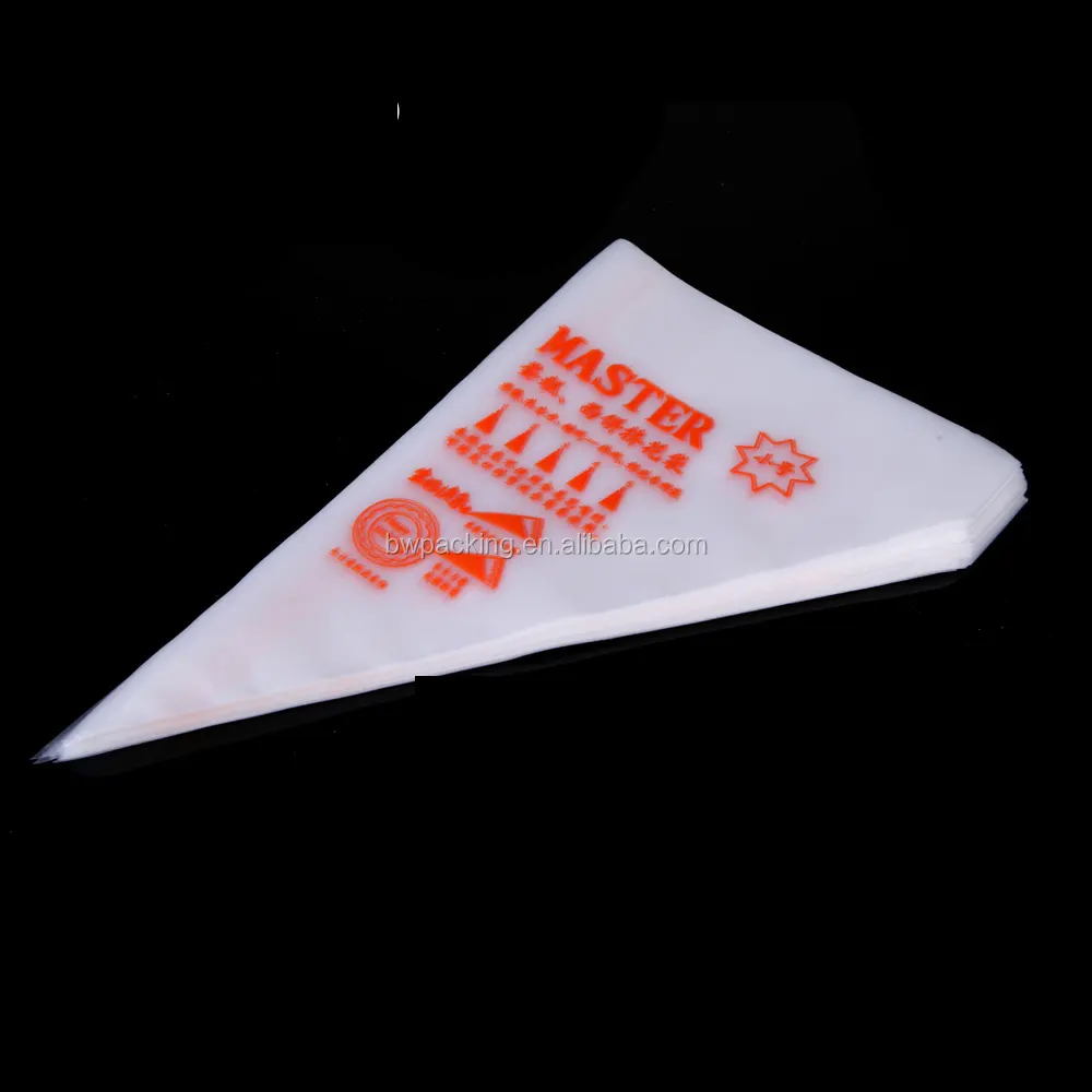 HDPE PBAT PLA thick embossing skidpoof cake decoration icing disposable pastry plastic bio degradable cello cone bag