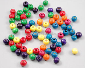 Bijoux de bricolage de haute qualité, perles en bois rondes colorées de 8mm