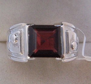 แหวนพลอยโกเมนสี่เหลี่ยม2กะรัตสำหรับงานแต่งงานงานหมั้นวันครบรอบหรือของขวัญ - Product Image 1