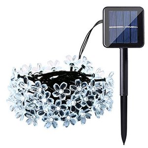 22ft Cherry Blossom <strong>Solar</strong> <strong>Flower</strong> <strong>String</strong> <strong>Lights</strong> 50 LED Waterproof Outdoor Christmas Patio Lawn Garden Holiday Decorations - Product Image 1