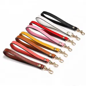 Many color selections genuine leather wallet wristlet straps for replacement