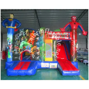 2017 Aier bán hot siêu anh hùng inflatable bouncer combo/lâu đài inflatable combo