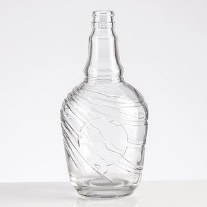 Fabricación de Botellas de Vidrio para <span class=keywords><strong>Mezcal</strong></span>, Cuello Largo, Redondas, 750 ml, Botella para Ginebra, Botella para Whisky Barata, Grabada con Tapa Guala - Product Image 3