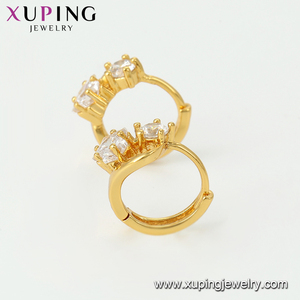 96208 xuping produttore cerchio di charme a forma di bambino <span class=keywords><strong>orecchini</strong></span> con 24 k oro placcato impostazione zircone cubico - Product Image 5