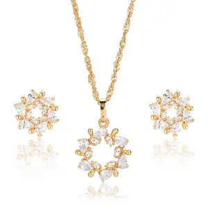 DTINA Marriage Diamond Pendant And Earring Stone Jewelry Gift Sets For Her
