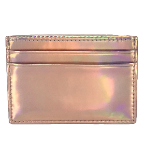 Étui métallique or rose brillant pour cartes RFID, porte-cartes <span class=keywords><strong>de</strong></span> crédit en cuir végétalien - Product Image 2