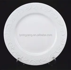 royal daily use white unglazed ceramic plate